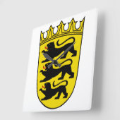 ドイツの紋章州バーデン・ウルトンベルク スクエア壁時計 (傾斜)