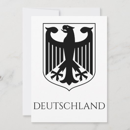 ドイツの紋章 Deutschland モノクロ 招待状 (正面)