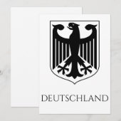 ドイツの紋章 Deutschland モノクロ 招待状 (正面/裏面)