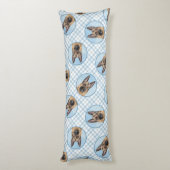 ドイツの絵を描羊飼いの日焼け可愛いオリジナルドッグアート ボディピロー (裏面 (縦))