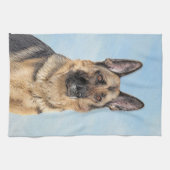 ドイツの絵画羊飼い – かわいいオリジナルドッグアート キッチンタオル (横)