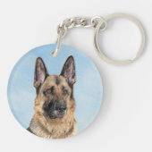 ドイツの絵画羊飼い – かわいいオリジナルドッグアート キーホルダー (裏面)