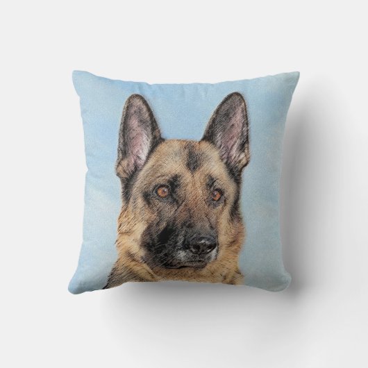 ドイツの絵画羊飼い – かわいいオリジナルドッグアート クッション (裏面)