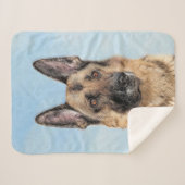 ドイツの絵画羊飼い – かわいいオリジナルドッグアート シェルパブランケット (正面(横))