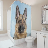 ドイツの絵画羊飼い – かわいいオリジナルドッグアート シャワーカーテン (インサイチュ)