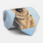 ドイツの絵画羊飼い – かわいいオリジナルドッグアート ネクタイ (ロール)