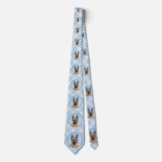 ドイツの絵画羊飼い – かわいいオリジナルドッグアート ネクタイ (正面)