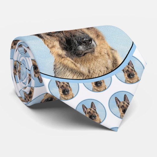 ドイツの絵画羊飼い – かわいいオリジナルドッグアート ネクタイ (ロール)