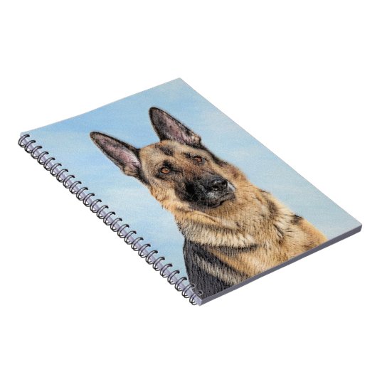 ドイツの絵画羊飼い – かわいいオリジナルドッグアート ノートブック (右側)