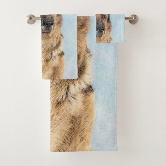 ドイツの絵画羊飼い – かわいいオリジナルドッグアート バスタオルセット (インサイチュ)
