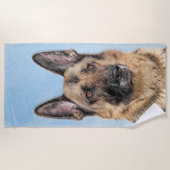 ドイツの絵画羊飼い – かわいいオリジナルドッグアート ビーチタオル