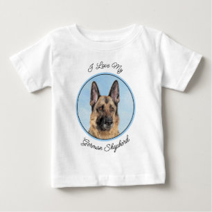 ドイツの絵画羊飼い – かわいいオリジナルドッグアート ベビーTシャツ
