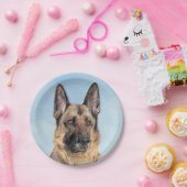 ドイツの絵画羊飼い – かわいいオリジナルドッグアート ペーパープレート (パーティー)