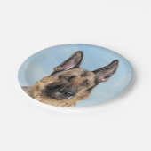 ドイツの絵画羊飼い – かわいいオリジナルドッグアート ペーパープレート (アングル)