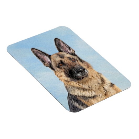 ドイツの絵画羊飼い – かわいいオリジナルドッグアート マグネット (右側)