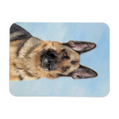 ドイツの絵画羊飼い – かわいいオリジナルドッグアート マグネット (横)