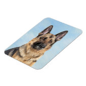 ドイツの絵画羊飼い – かわいいオリジナルドッグアート マグネット (左側)