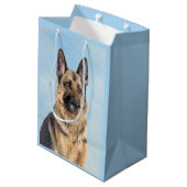 ドイツの絵画羊飼い – かわいいオリジナルドッグアート ミディアムペーパーバッグ (裏面アングル)