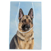 ドイツの絵画羊飼い – かわいいオリジナルドッグアート ミディアムペーパーバッグ (裏面)