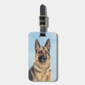 ドイツの絵画羊飼い – かわいいオリジナルドッグアート ラゲッジタグ (正面縦)