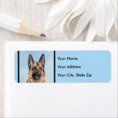 ドイツの絵画羊飼い – かわいいオリジナルドッグアート ラベル (インサイチュ)