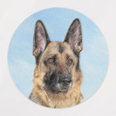 ドイツの絵画羊飼い – かわいいオリジナルドッグアート ラベル (デザイン1)