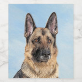 ドイツの絵画羊飼い – かわいいオリジナルドッグアート ワインラベル (シングルラベル)