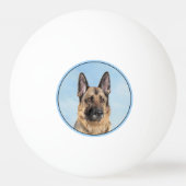 ドイツの絵画羊飼い – かわいいオリジナルドッグアート 卓球ボール (裏面)