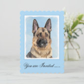 ドイツの絵画羊飼い – かわいいオリジナルドッグアート 招待状 (スタンド正面)