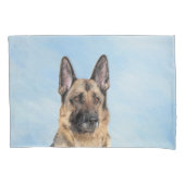 ドイツの絵画羊飼い – かわいいオリジナルドッグアート 枕カバー (正面)