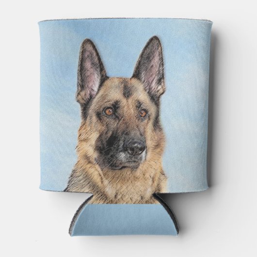 ドイツの絵画羊飼い – かわいいオリジナルドッグアート 缶クーラー (正面)