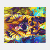 ドイツの絵画金ゴールドトーン フリースブランケット (正面(横))