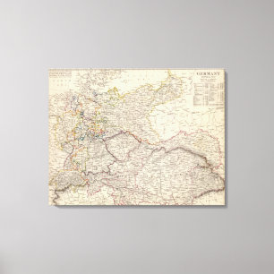 ドイツの総合地図 キャンバスプリント