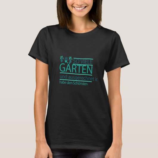 ドイツの緑の庭園植物 Tシャツ (正面)