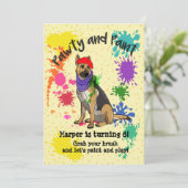 ドイツの羊飼いおもしろいアート誕生日パーティーの招待 招待状 (スタンド正面)