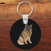 ドイツの羊飼いおもしろい犬（サングラスあり） キーホルダー (正面)