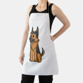 ドイツの羊飼いがかわいい漫画 エプロン (インサイチュ)