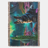 ドイツの羊飼いがエイリアン界 スローブランケット (正面縦)