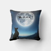 ドイツの羊飼いがサンタクロースとトナカイを見守る クッション (裏面)