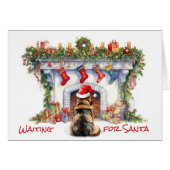 ドイツの羊飼いがサンタ・クリスマス暖炉を待つ (正面横)