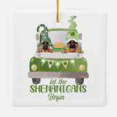 ドイツの羊飼いがシェナニガンを始める セラミックオーナメント (裏面)
