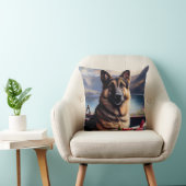 ドイツの羊飼いがパドルに:風光明媚な冒険 クッション (椅子)