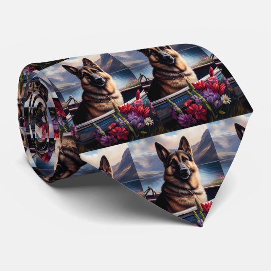 ドイツの羊飼いがパドルに：風光明媚な冒険 ネクタイ (ロール)