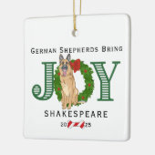 ドイツの羊飼いが喜びを与える セラミックオーナメント (左)