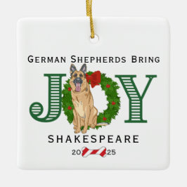 ドイツの羊飼いが喜びを与える セラミックオーナメント