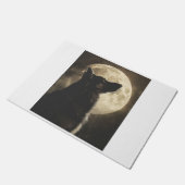 ドイツの羊飼いが月で吠える ドアマット (アングル)