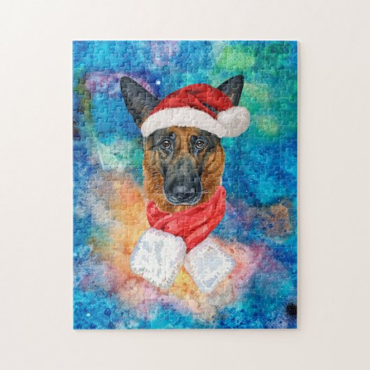 ドイツの羊飼いが犬のクリスマスを育てる ジグソーパズル (縦)