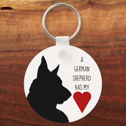 「ドイツの羊飼いが私のハートを持っている キーホルダー (正面)