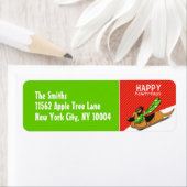 ドイツの羊飼いが赤い緑のクリスマスを切った ラベル (インサイチュ)