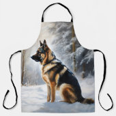 ドイツの羊飼いが雪のクリスマスを過ごした エプロン (正面)